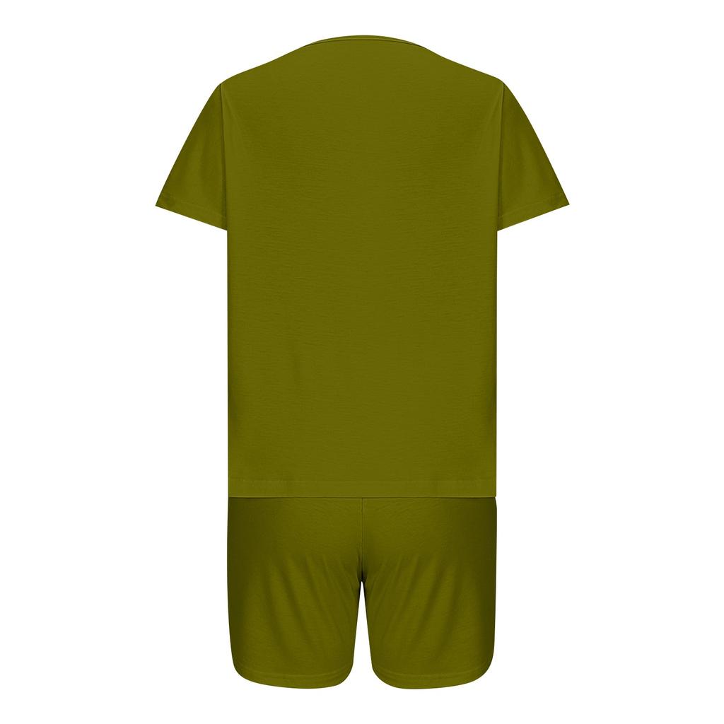 Женские комплекты футболок, футболок и шорт, повседневные комплекты с v-образным вырезом, стандартный крой, элегантные повседневные комплекты 2024, однотонные комплекты