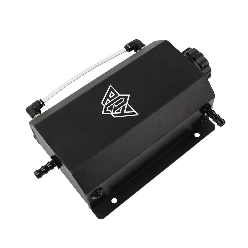 PQY Универсальный 2-литровый литой моторный маслоуловитель для топлива и газа, сапун, бутылка для охлаждающей жидкости, расширительный бачок для радиатора PQY-TK55BK