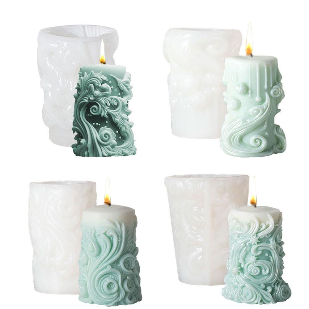 3D форма для свечи-столба, инструмент для изготовления ароматических свечей, силиконовая форма для свадебного декора, рельефный гипсовый цветок, подарки на день рождения