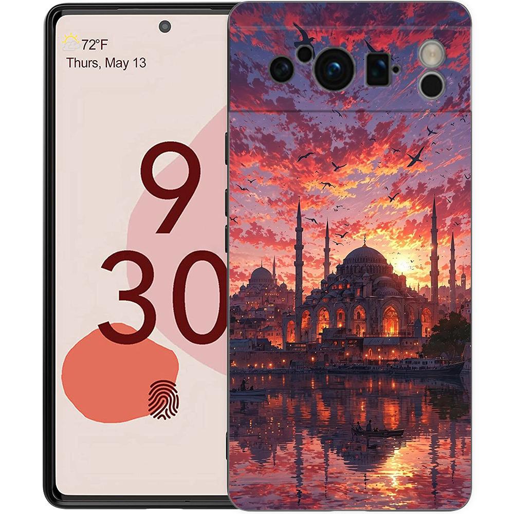 Роскошный TPU чехол для телефона Google Pixel 9 8 8A 7 7A 6 Pro XL 6A 5G, Искусство Ван Гога «Звездная ночь», Черная мягкая задняя крышка