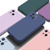Мягкий чехол из жидкого силикона Square для iPhone 16 15 14 13 11 12 Pro Max Mini X XR XS 7 8 Plus SE 2 с полной защитой объектива