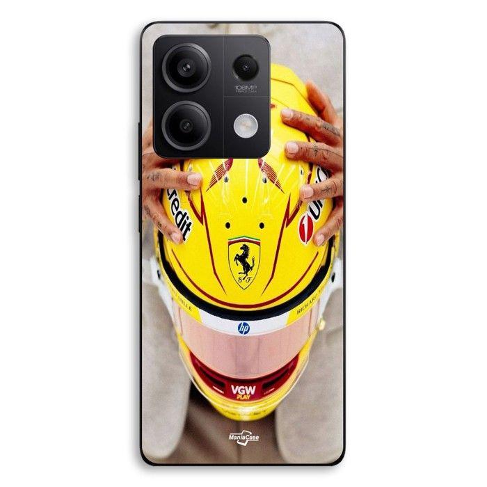 Coque smartphone - MANIACASE - Xiaomi Redmi Note 13 5G - Hamilton 44 - Casque Ferrari officiel - Noir