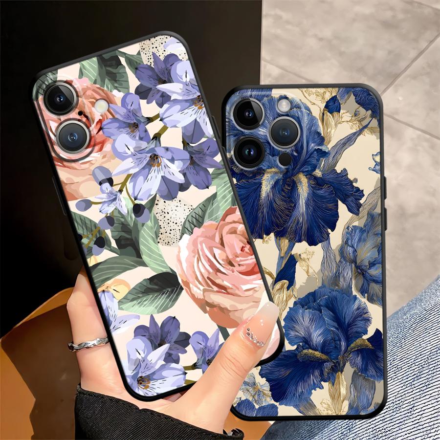 Красивый чехол с цветами для Apple iPhone 17 Pro Max 13 14 11 15 Pro 7 8 16 Air XR XS MAX 12 Funda Чехол для телефона