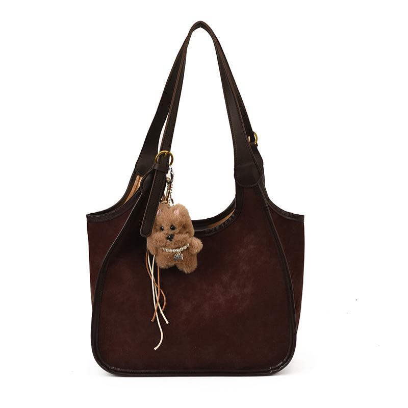 Изысканная Универсальная Кожаная Сумка на Одно Плечо Портативная Большая Вместимость Модная Темпераментная Иностранная Премиальная 2025 Осенняя Женская Сумка-Тоут