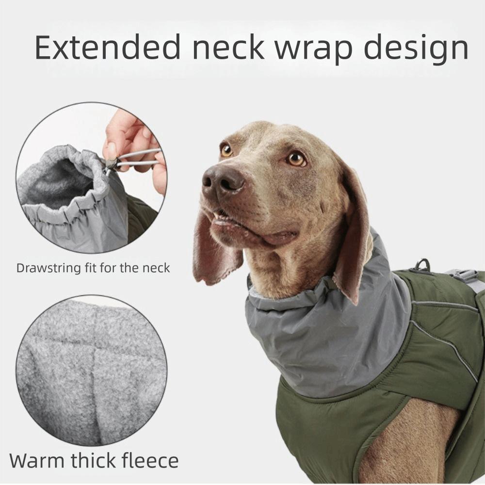 Durable Nylon Polyester Dog Jacket Green Grey Black Waterproof Dog Clothes Autumn Winter Warm Dog Costume Labrador