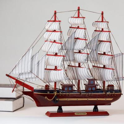 Гладкое плавание Модель большого парусника из массива дерева: Украшение для гостиной, свадебный подарок и подарок на новоселье.