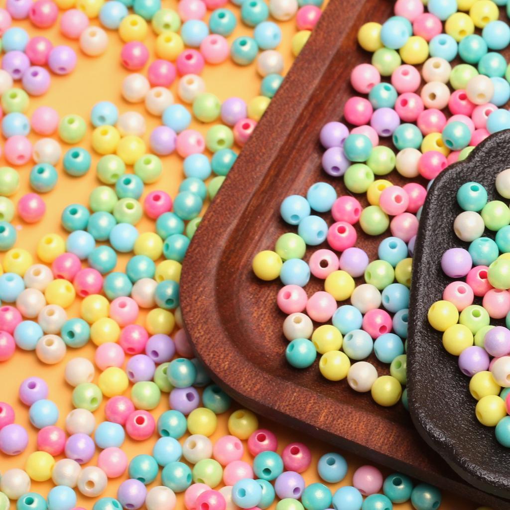 500 г/пакет, около 5500 шт. свободные бусины, аксессуары для изготовления ювелирных изделий, круглые бусины 6 мм, материал ручной работы, гладкая поверхность, ручное изготовление, твердое тело