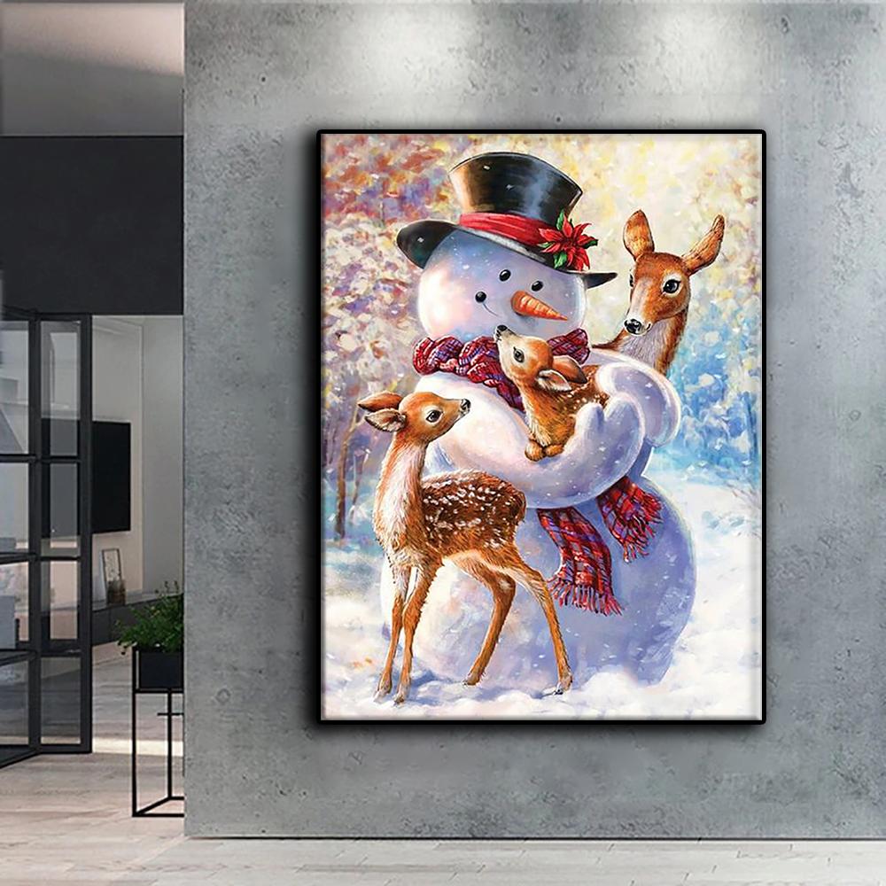 5D алмазная живопись полная алмазная Рождественская елка Санта-Снеговик Алмазная картина ручная работа Diy Алмазная мозаика картина украшение дома