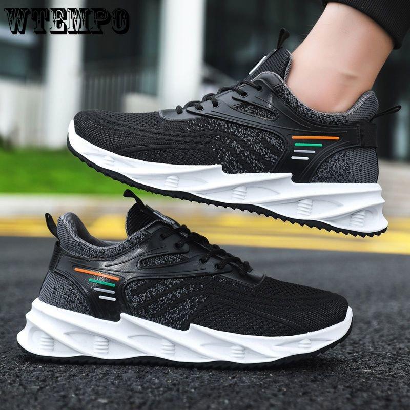 WTEMPO Мужские летние кроссовки на воздушной подушке, уличная дышащая спортивная обувь с сеткой, нескользящая баскетбольная обувь на толстой подошве, повседневные кроссовки