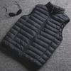 Men's Lightweight Down Cotton Vest Jacket - Large, Warm, Fashionable Stand-Up Collar