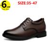 Wedding Men Leather Shoes Business British Formal Elevator Height Increase Insole 6CM Lift Dress Office Daily Plus Size 35-47