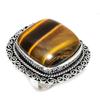 Tiger Eye Handmade 925 Sterling Silver Jewelry Ring Size 9 A9F81