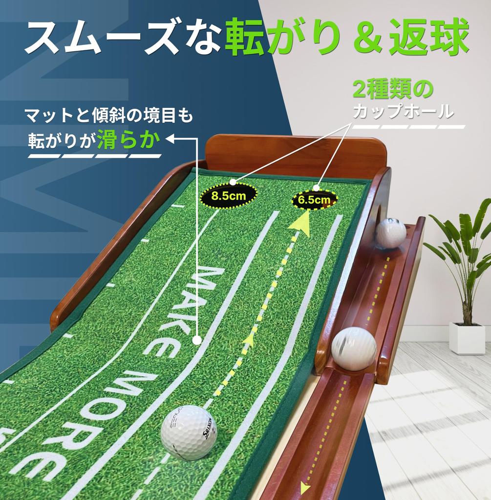Тренировочный коврик для паттера NMILE, тренировочное оборудование для паттера, тренировочное оборудование для гольфа, автоматическая функция возврата мяча, гладкий уклон 3 м для начинающих