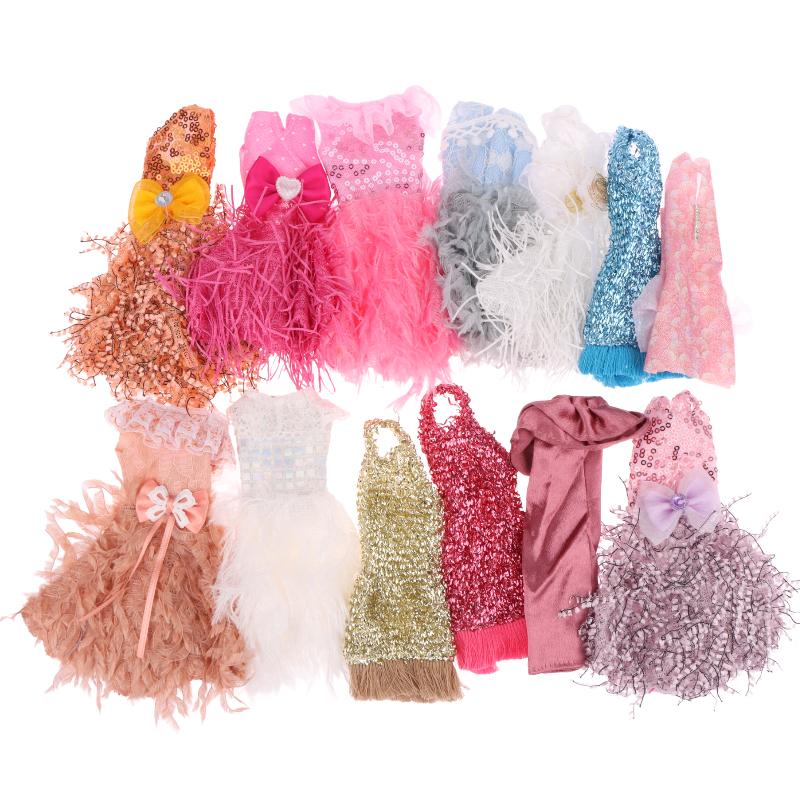 Кукольная одежда для кукол 30 см, вечернее платье, юбка со шлейфом, свадебное платье, платье принцессы, аксессуары для декора кукольного домика