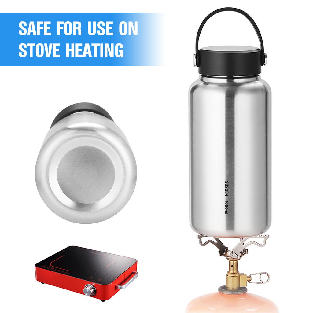 LIXADA 1050 мл Бутылка для воды из нержавеющей стали Герметичная Спортивная бутылка с чашкой для воды 750 мл для кемпинга на открытом воздухе, пеших прогулок