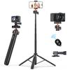VRIG Tripod Smartphone Tripod 145cm Camera Tripod Folding Smartphone Holder Cold Shoe Bluetooth Remote Control iPhone Tripod Selfie Stick Free Head 6