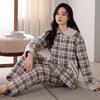 Pajamas Women'S Autumn And Winter Three-Layer Thickened Velvet Cotton-Padded Jacket Winter Warm Suit Loungewear