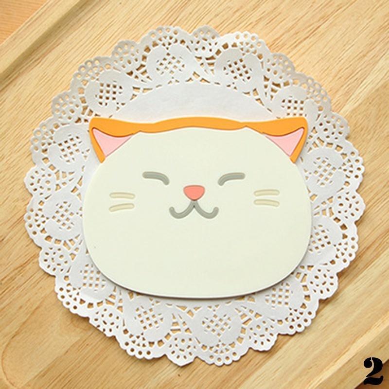 Коврик для чашки, коврик для чайной чашки, подушка для кружки, силиконовая посуда, милый кот, забавный