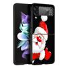 Christmas Cute Cartoon Z Flip 4 Phone Case For Samsung Z Flip 3 5G Black Hard Shell Galaxy ZFlip3 ZFlip5 Cover Folding Luxury
