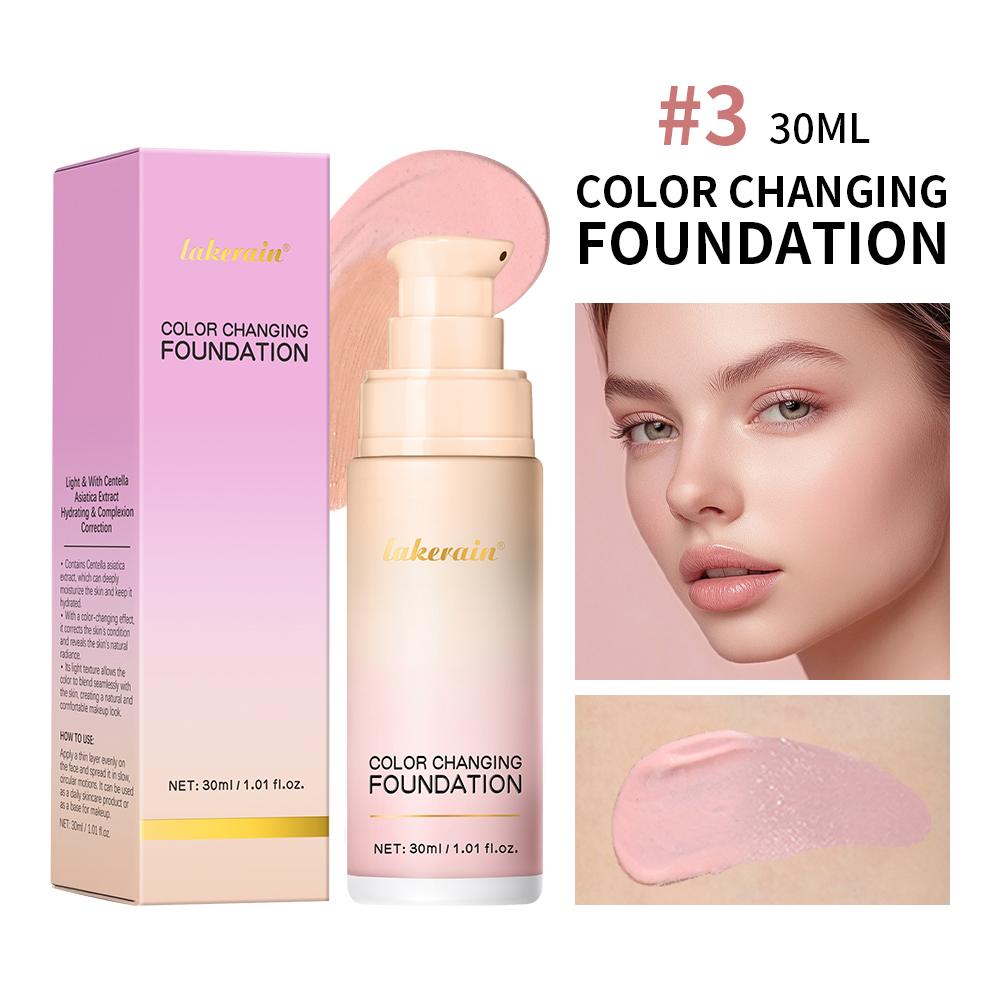 Тональная основа, меняющая цвет, 4 в 1, увлажняющая, SPF 30+, стойкая, водостойкая, для путешествий, база под макияж