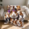 Rabbit fur flower pattern Flannel printed blanket suitable for all seasons suitable for living room office sofa and travel