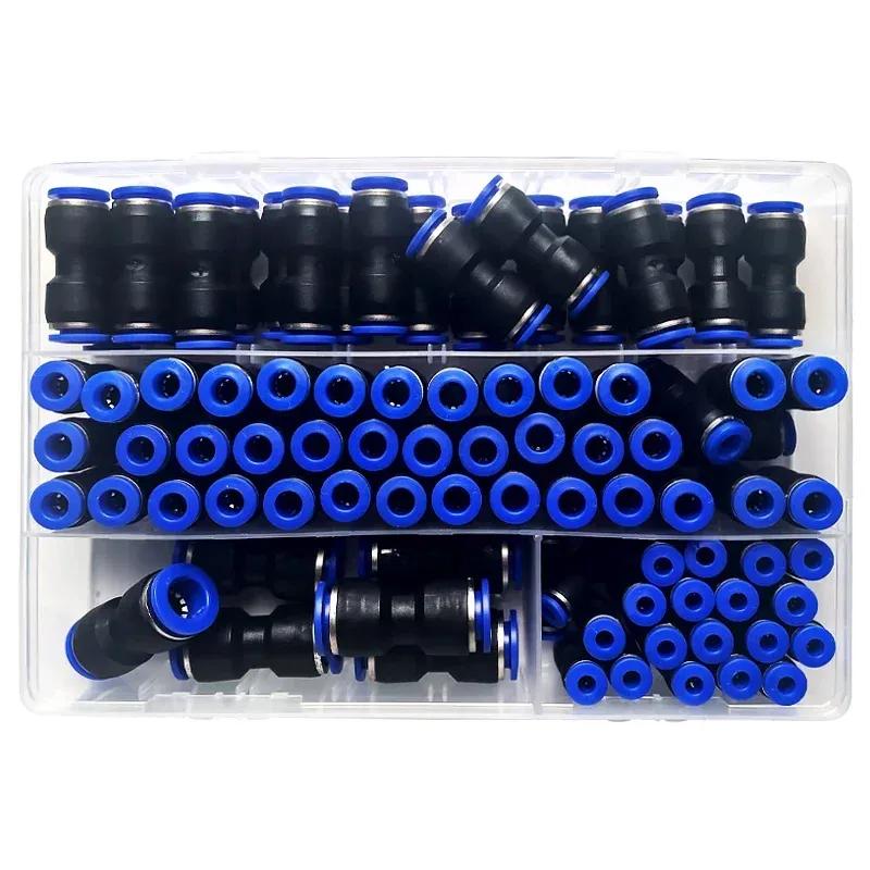 23/60Pcs/Box PU Kit Pneumatic Quick Coupling 4/6/8/10/12/14mm PU Straight Through Air Tubing High Pressure Quick Plug 4 6 8 10mm