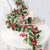 Имитация Рождественской ротанговой лозы Не требующий ухода Искусственный ивовый венок с гирляндой из красных ягод Свадебная вечеринка Домашний декор
