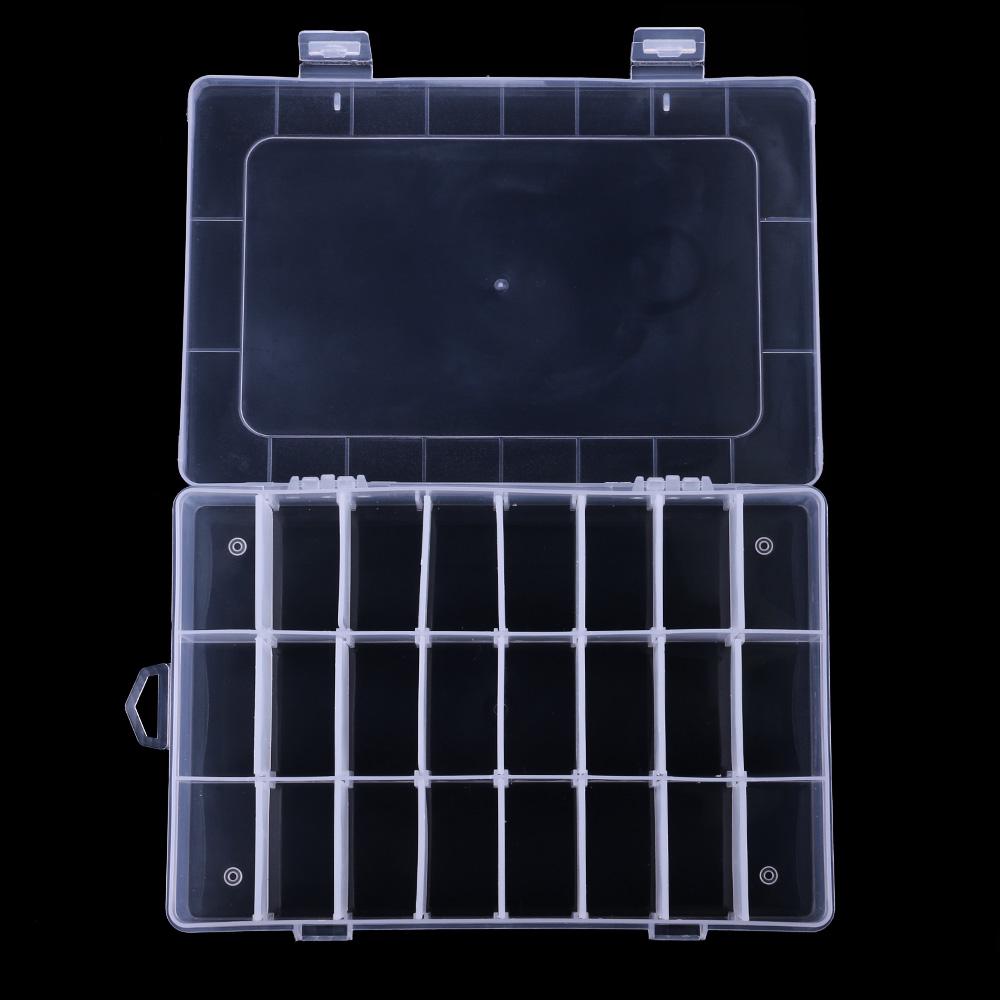 24 Compartment Fishing Tackle Box Fishing Bait Lure Hooks Box Bait Storage Case Organizer Sorting Box Fishing Accessories