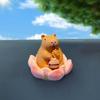 Buddha Style Lotus Pig Car Ornaments Resin Capybara Model Figure Good Luck Lotus Ornament  Table