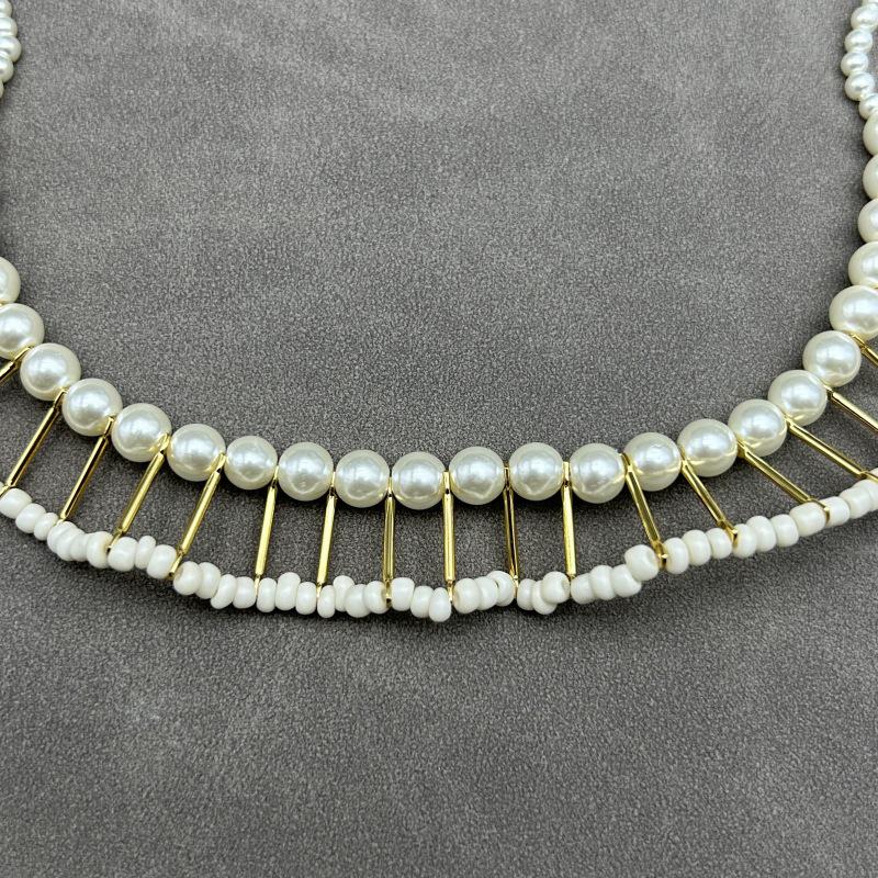 Японское и корейское высококлассное плиссированное жемчужное ожерелье: Женский элегантный, простой, роскошный модный чокер
