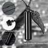 Ashes Pendant Cylindrical Small Wings Memory of Loved Ones Pet Cat Dog Necklace Easy To Carry Everyday Wear Pet Tribute Supplies