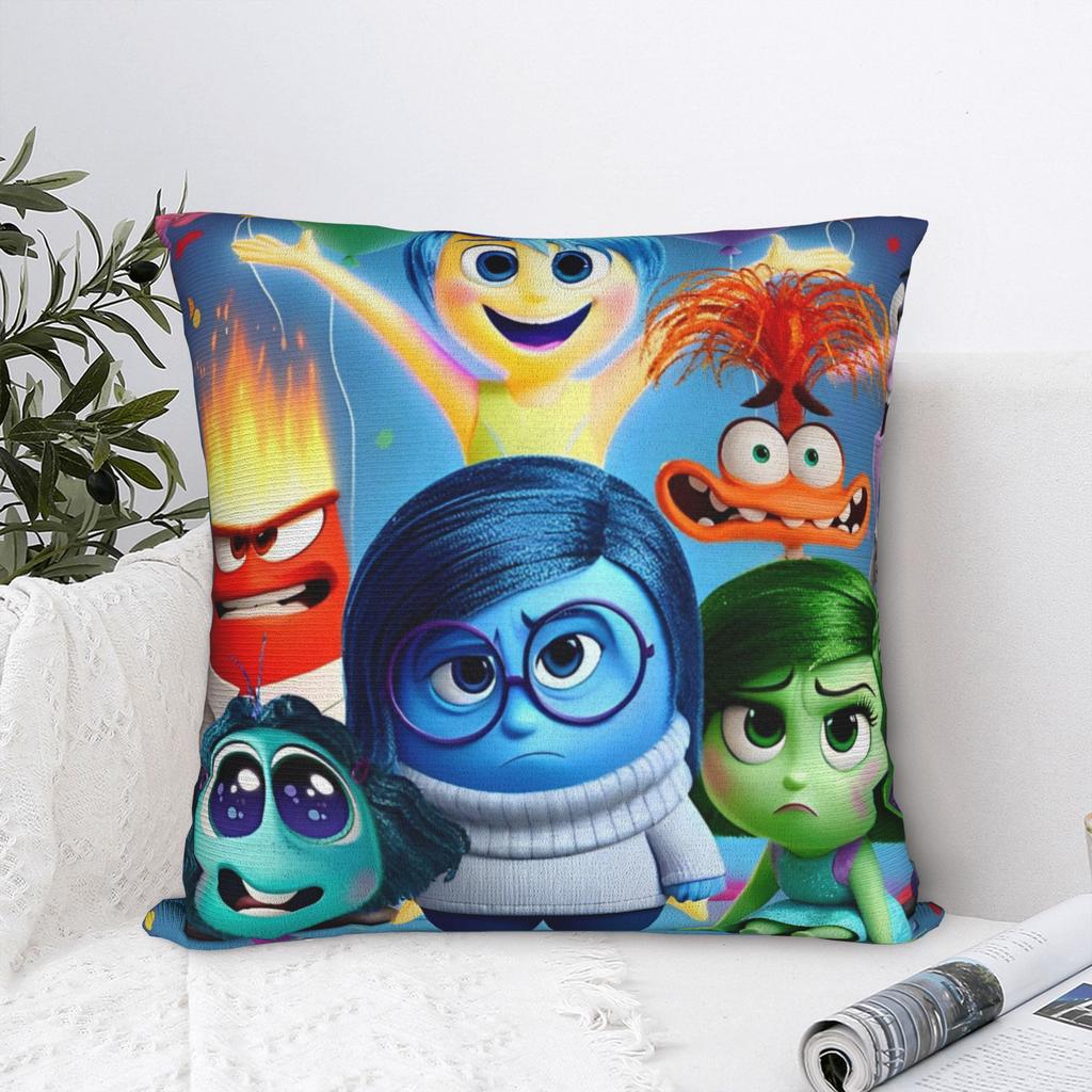 Insides Outs Sad Face Halloween Square Pillow Cases Cushion Covers Custom Zippered Decorative Pillowcase for Home xcm