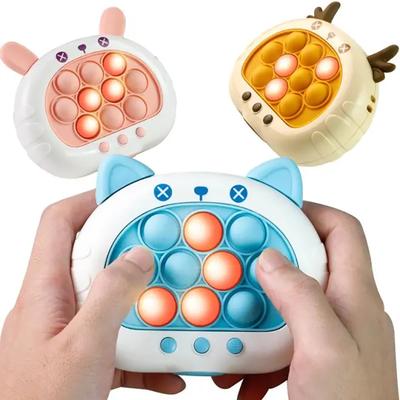 3 цвета 1 шт. Электронная игра с лопающимися пузырями Quick Push, детская мультяшная забавная игрушка для сжимания, сенсорная игрушка-пузырь антистресс, подарок