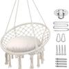 Nordic Style Hanging Chair: Cotton Rope Woven Tassel Swing for Indoors and Outdoors