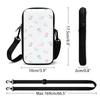 Cute Pastel Tulip and Ribbon Print Crossbody Phone Bag, Small Lightweight Shoulder Purse, Aesthetic Cell Phone Pouch for Women Christmas Gift Holiday