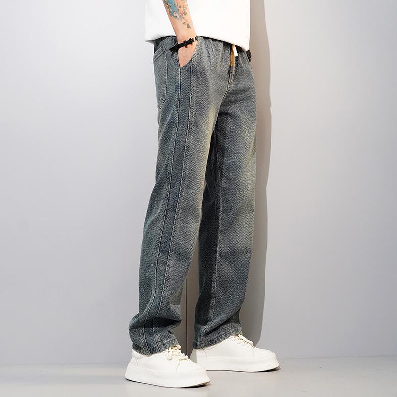 Мужские свободные прямые джинсы весна-осень новый стиль звездное небо узор тонкие повседневные удобные джинсы