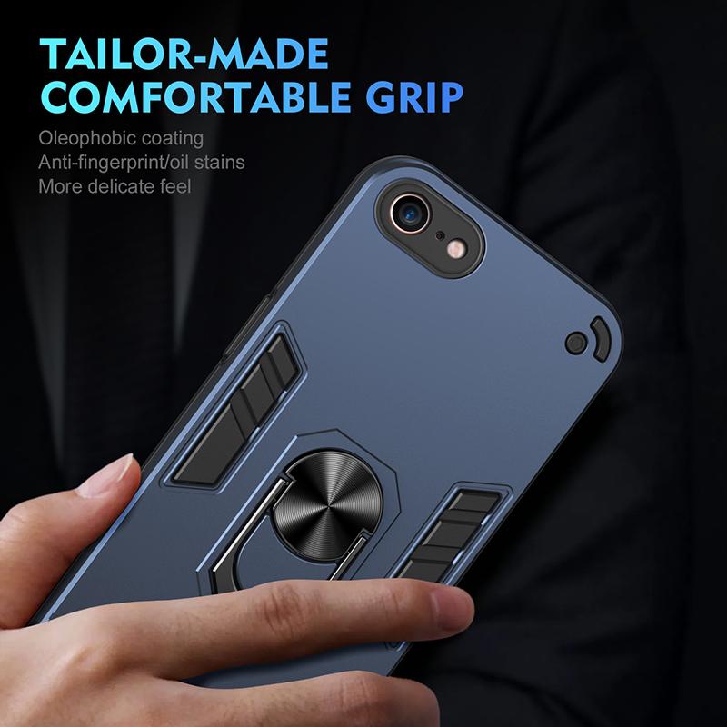 Для iphone 7 Роскошный противоударный чехол-броня для телефона Для iphone 8 Plus Для iphone 7 Plus Задняя крышка с магнитным кольцом-держателем для автомобиля