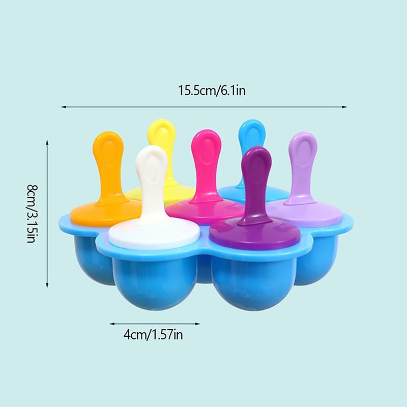 7 отверстий DIY Ice Cream Pops Силиконовая форма для мороженого, шарики для мороженого, формы для фруктового мороженого, детские фруктовые шейки, аксессуары для домашней кухни, инструмент
