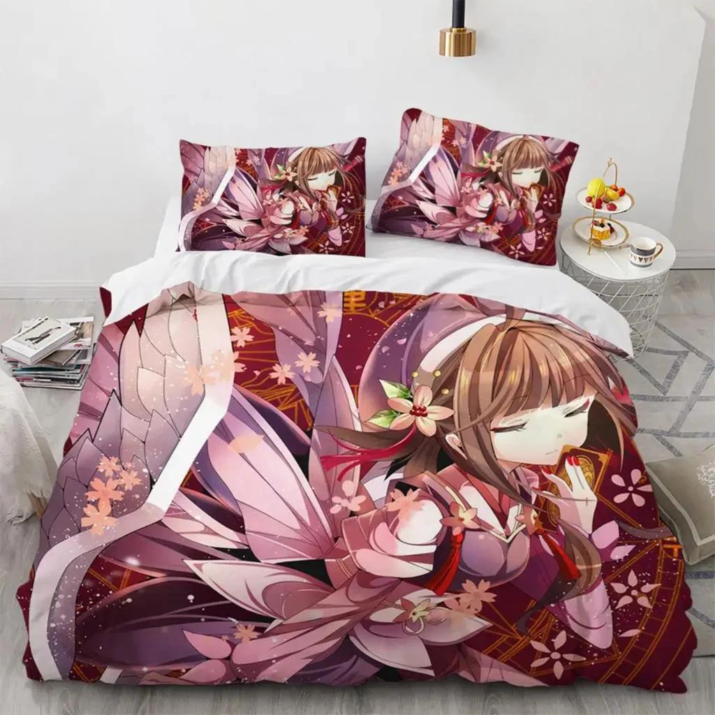 Anime Cardcaptor Sakura Bedding SetDuvet Cover Comforter Bed Set Quilt Cover PillowcaseKing Queen Twin Size Boys Girls Adults