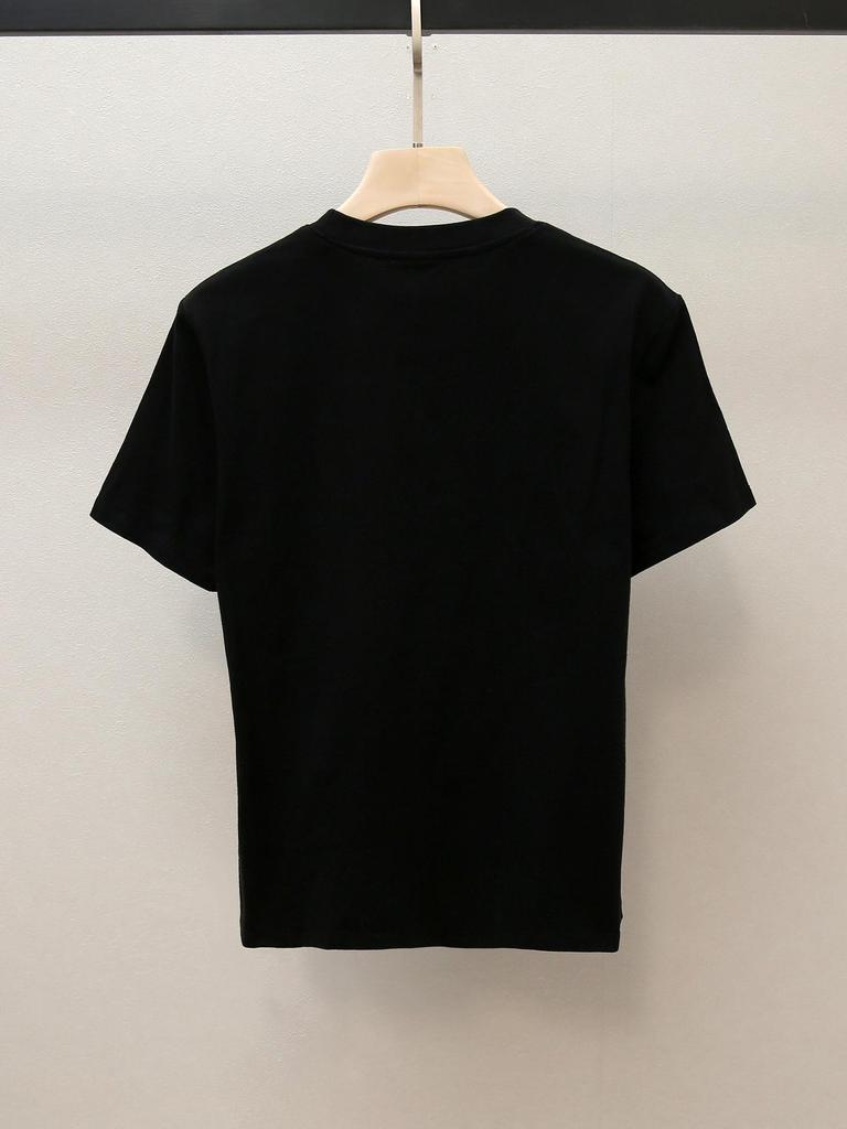 Женская осенняя футболка премиум-класса с вышивкой, с круглым вырезом и коротким рукавом