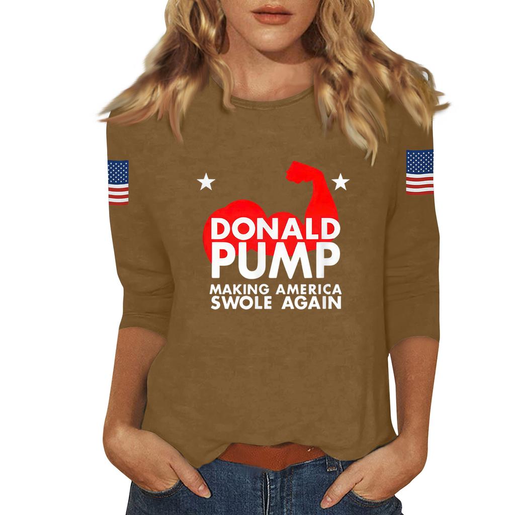 Женский повседневный модный сексуальный удобный топ с вырезом и рукавом три четверти