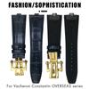 Высококачественный ремешок для часов из натуральной кожи 24x7 мм для Vacheron Constantin Overseas 4300V 4500V 5500V Ремешок для часов с механизмом быстрой замены