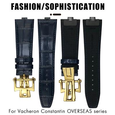 Высококачественный ремешок для часов из натуральной кожи 24x7 мм для Vacheron Constantin Overseas 4300V 4500V 5500V Ремешок для часов с механизмом быстрой замены