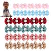 30Pcs Cute Pet Dog Hair Bows Grooming Bows Lovely Bowknot with Rubber Bands for Pet