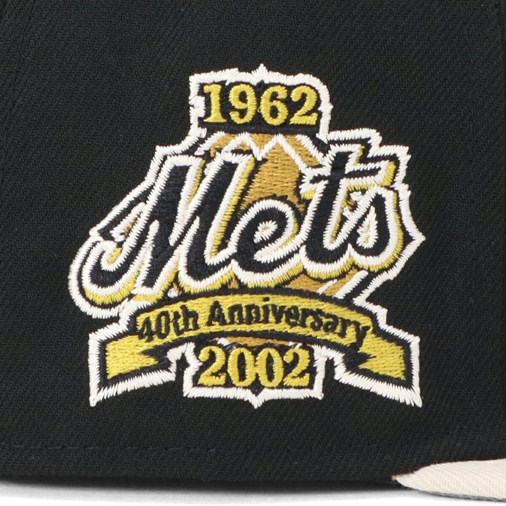 NEW ERA Cap 59FIFTY 15125547 N836FF309 New York Mets Black Stone Side Patch MLB Onspotz Exclusive Under Visor Flat Visor Unisex Two-Tone