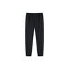 Solid Color Logo Patch Elastic Waist Casual Pants Men Bottoms Black 152217318-1