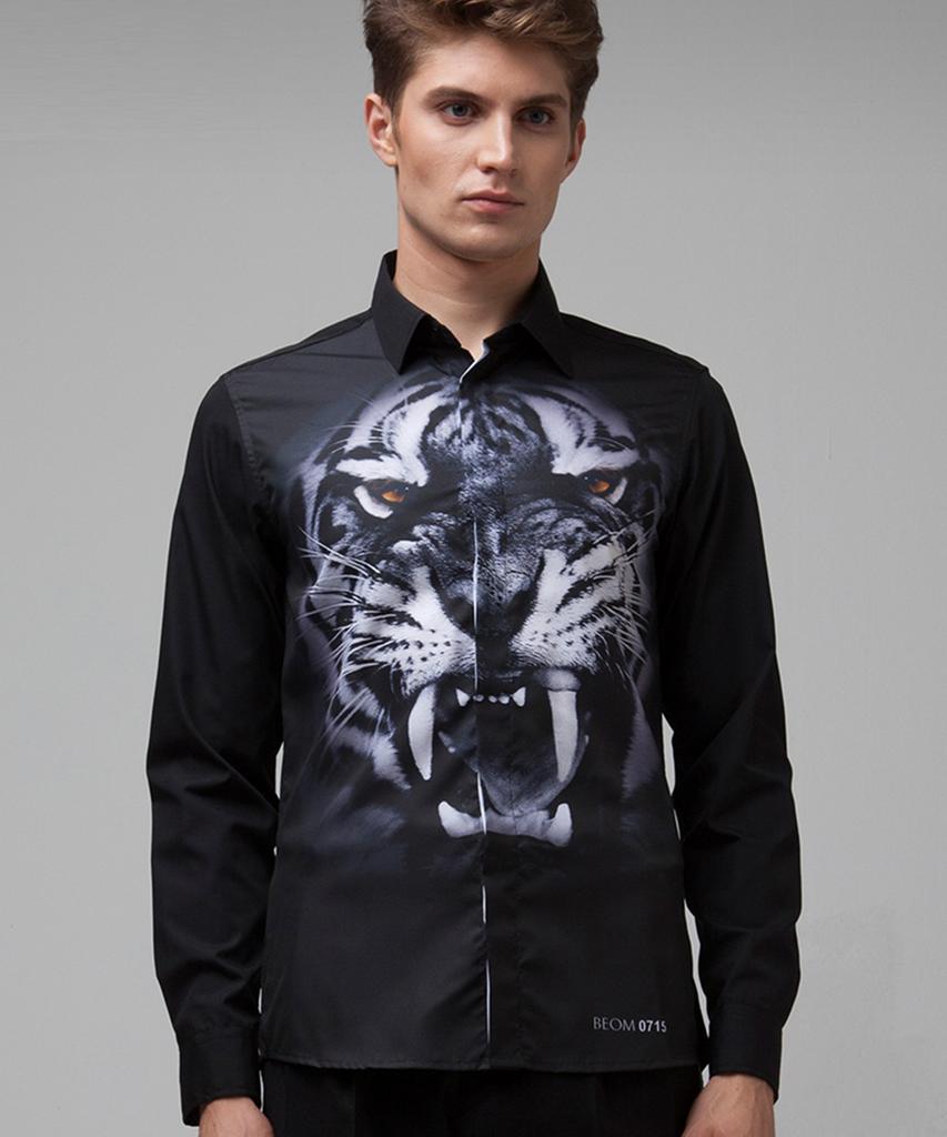 BEOM Black Tiger Print Shirt [Tiger]