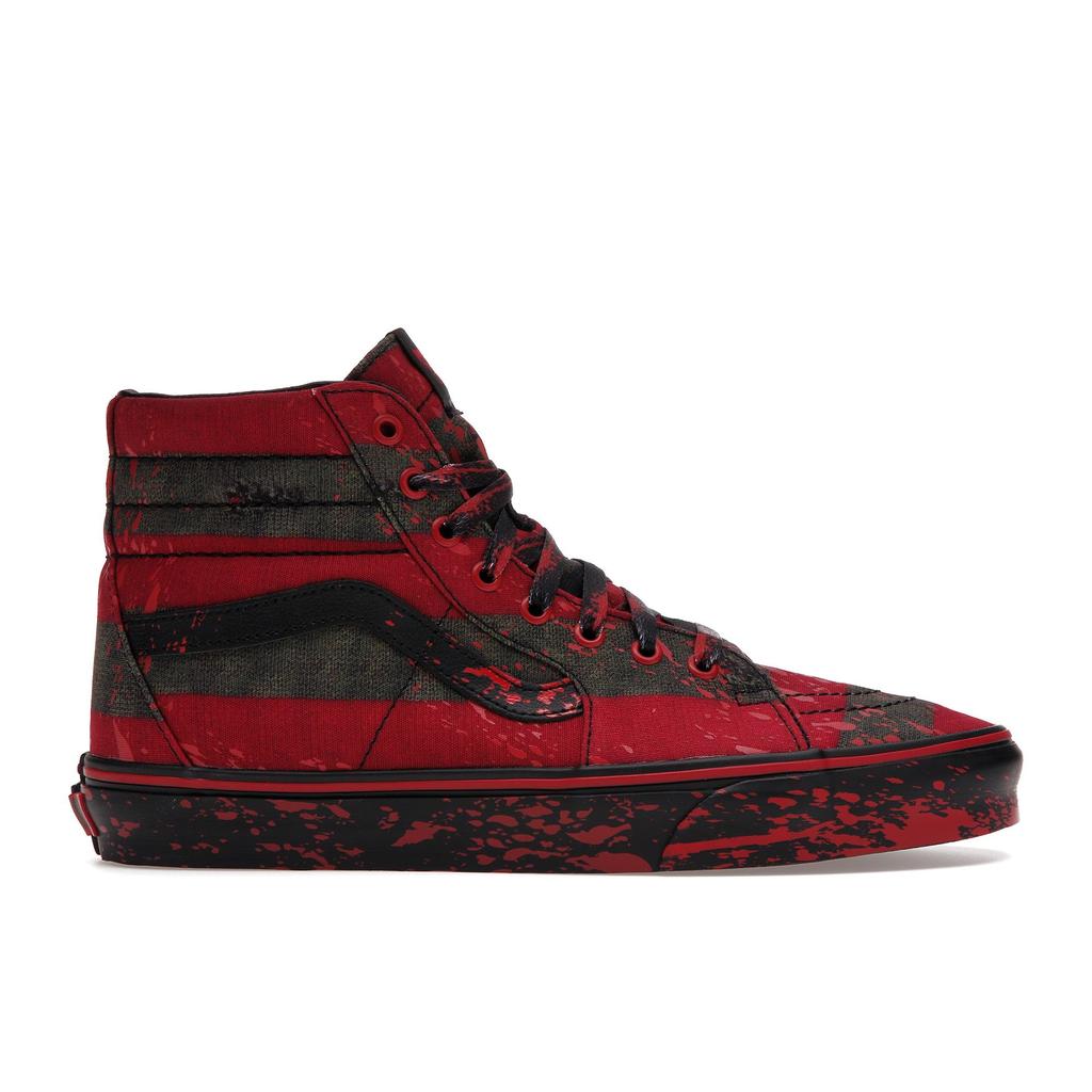 House of Terror X Vans Sk8-Hi The Nightmare On Elm Street Unisex Sneakers Red Black VN0A4U3CZV1