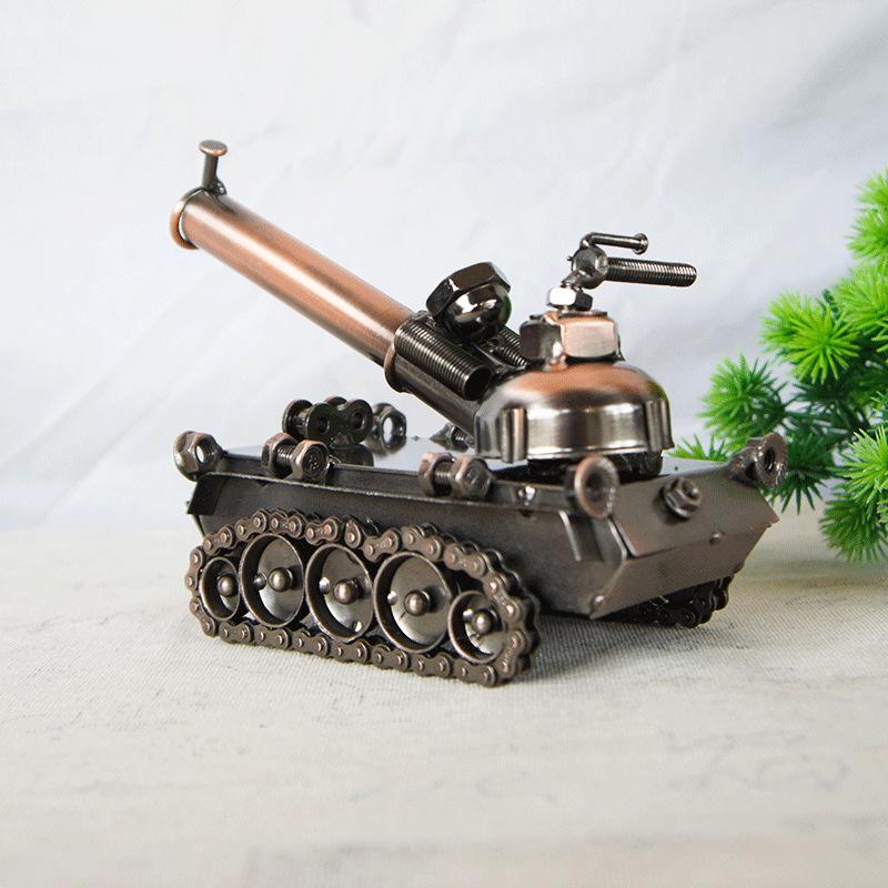 Ретро Модель Танковая Пушка Модель Фигурка Металлическое Украшение Ручной Работы Металлическое Ремесло Подарки Дом Офис Декоративные Ретро Украшения