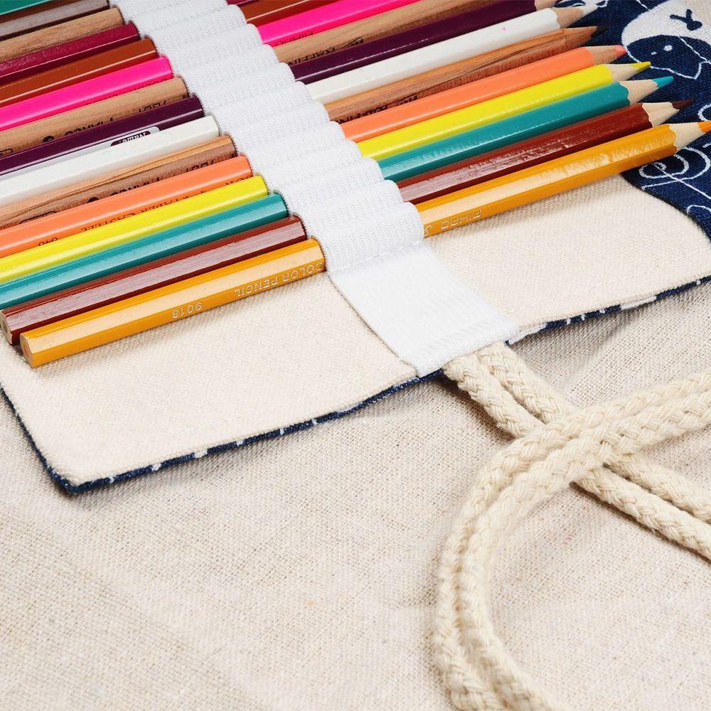 Bags Stationery Supplies Canvas Roll Pouch Pens Storage Box Pencil Bags Pen Curtain Cat Pencil Case